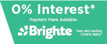 0% Interest payment plans available through Brighte