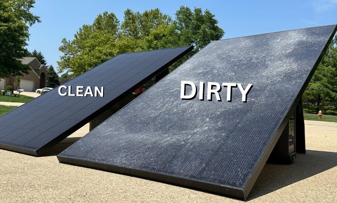 clean and dirty solar panels