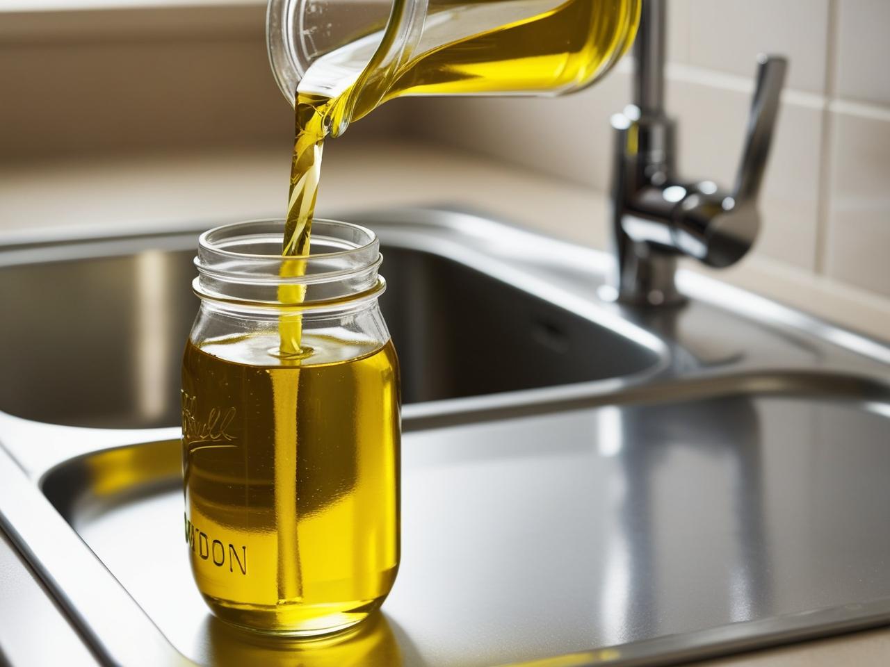 collect cooking oil in a jar