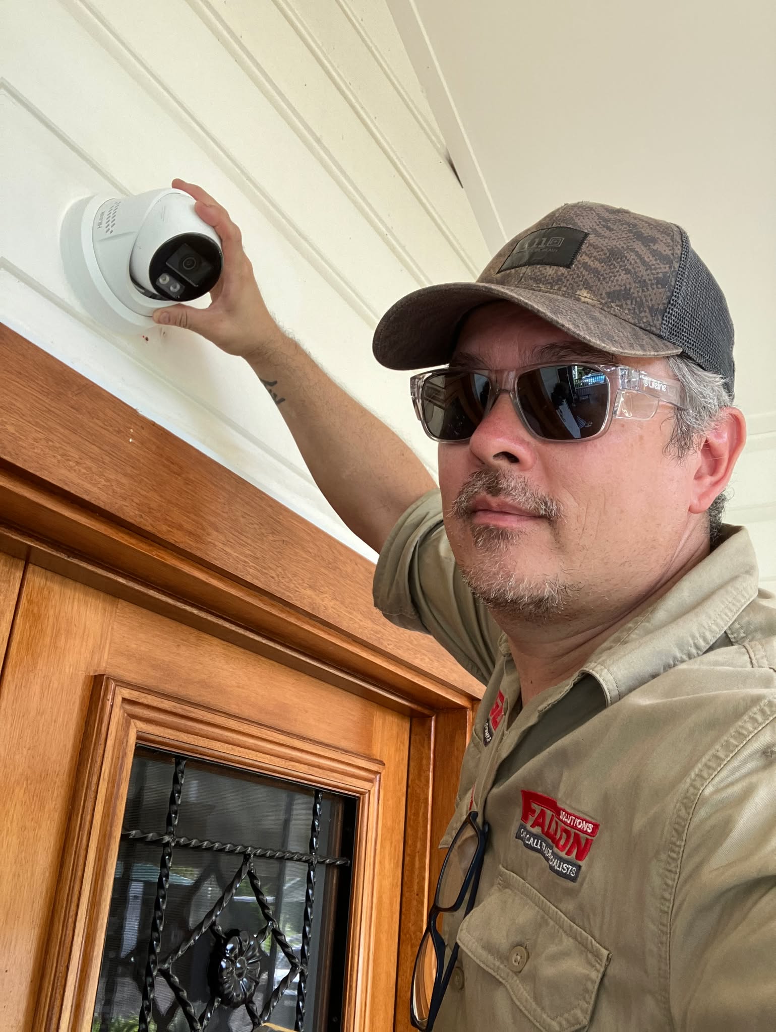 CCTV installation above door