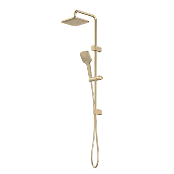 Luna SYS O/H Shower on Rail Brushed Brass