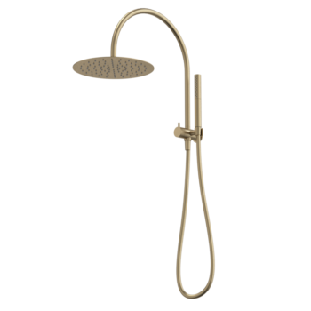 Liano II Compact Twin Shower with Overhead - Brushed Brass