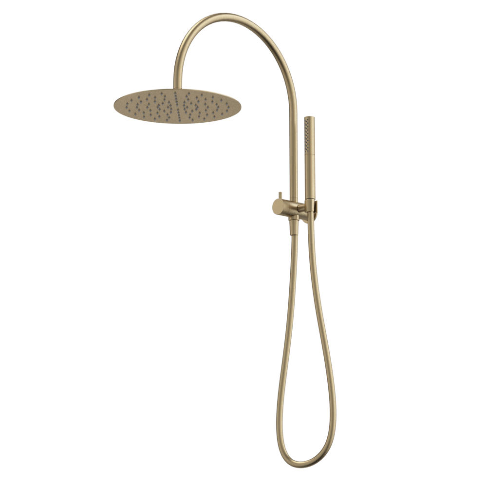 Liano II Compact Twin Shower with Overhead - Brushed Brass