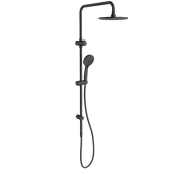 Basis Round Rail Shower with Overhead (4 Star)- Black