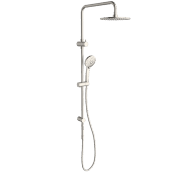 Basis Round Rail Shower with Overhead (4 Star)- Brushed Nickel