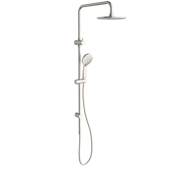 Basis Round Rail Shower with Overhead (4 Star)- Brushed Nickel