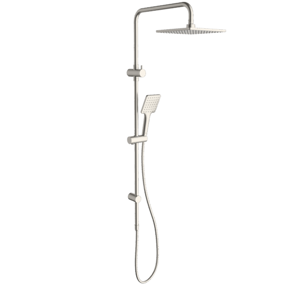 Basis Square Rail Shower with Overhead (4 Star)- Brushed Nickel