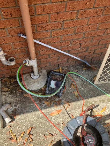 CCTV drain inspection through downpipe access at a property in Beenleigh