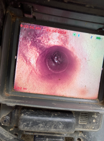 CCTV drain inspection view after drain clearing at a property in Mt Gravatt