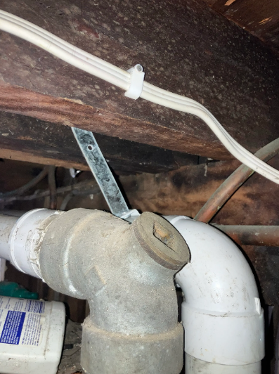Galvanised piping under a property in Chermside