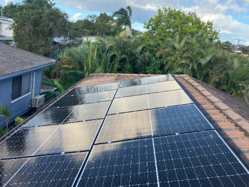 new solar panels installed on the roof of a property in Redcliffe