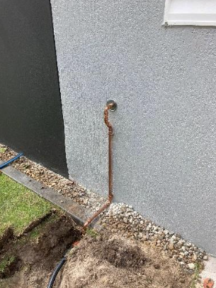 An image of the brand new copper waterline installed at the property in Palm Beach.