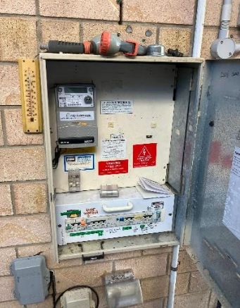 switchboard after new mains cable was installed at a property in beenleigh