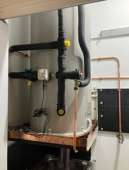 125L stainless steel rheem stellar electric hot water system installed at a property in Fortitude Valley
