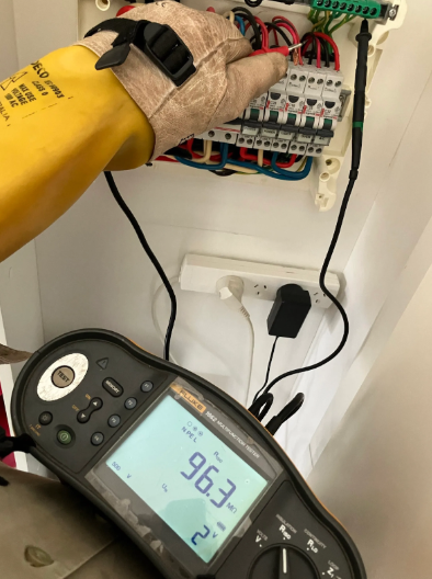 electrical inspection performed after data point relocation at a property in Chermside