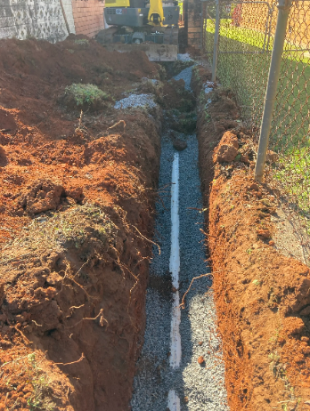 excavated sewer line replaced at a property in Sunnybank