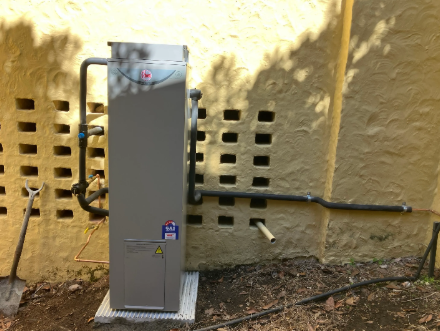 new 135L rheem gas storage hot water system installed at a property in Hamilton