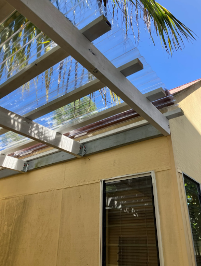 new patio roof installed at a property in West End