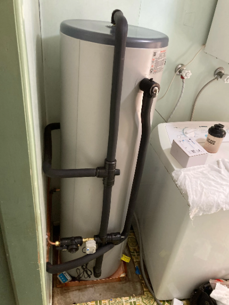 new rheem stellar 160L stainless steel electric hot water system installed at a property in Sunnybank