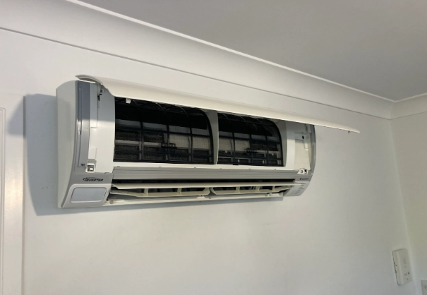 split system air conditioner after cleean and service at a property in Southport