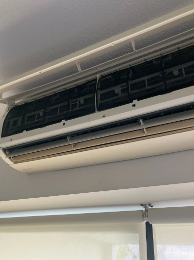 split system air conditioner after repairs at a property in chermside