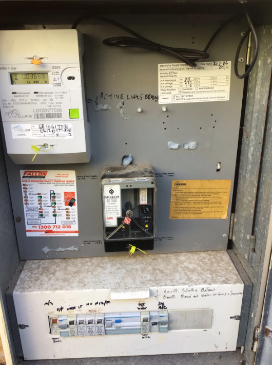 switchboard at a property in helensvale