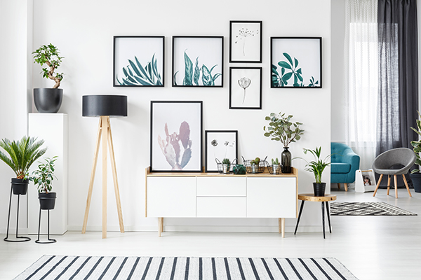 Wall with frames